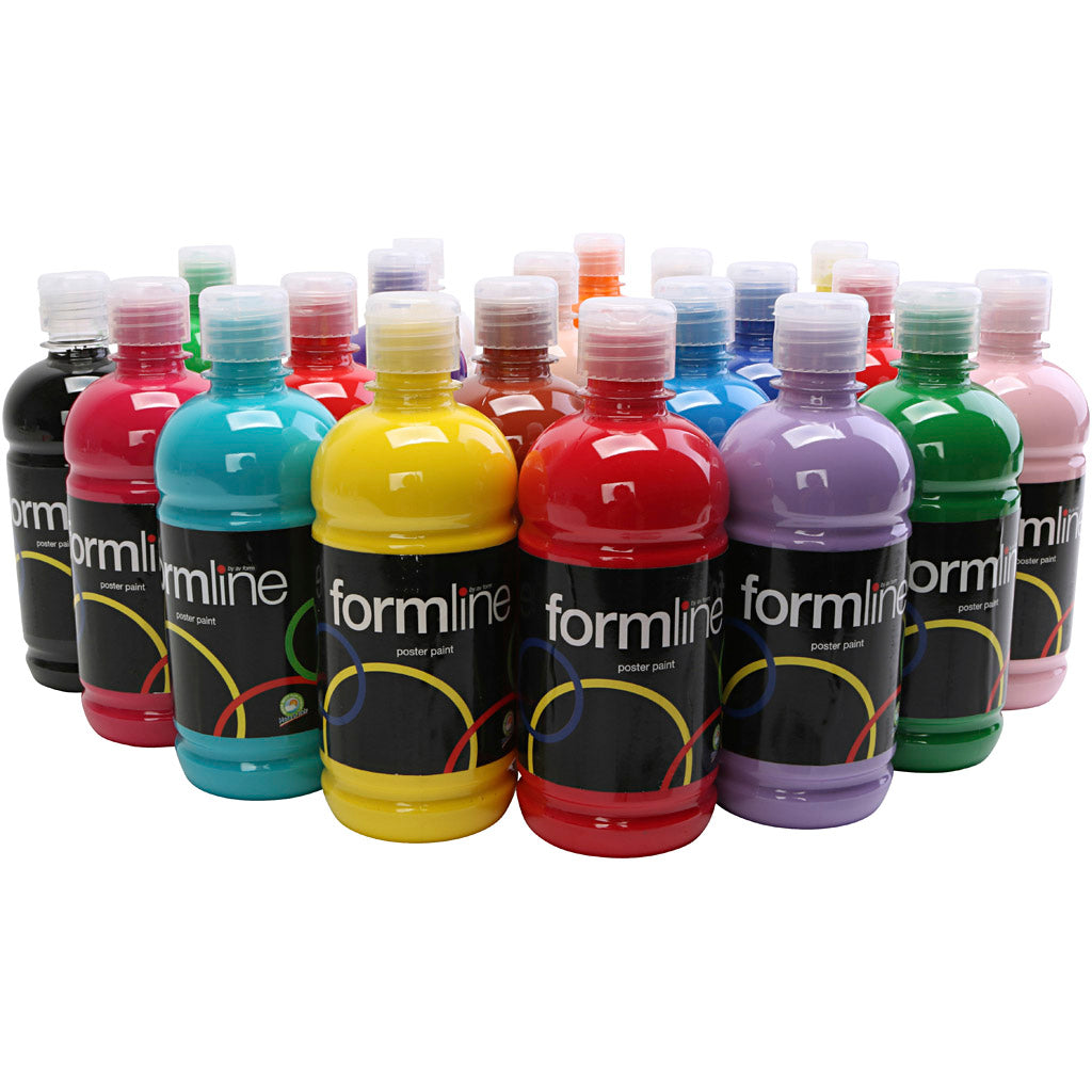 Poster paint Matte, assorted colours, 20x500 ml