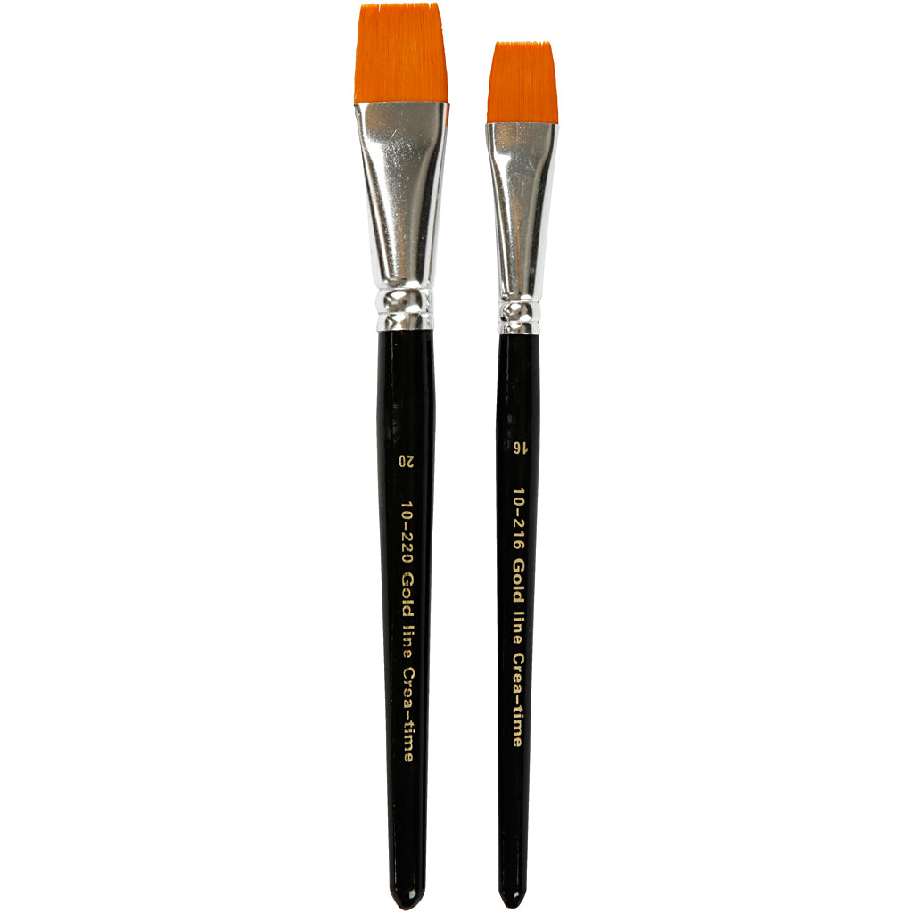 Nylon Brushes, no. 16+20, L: 19-20 cm, W: 17-24 mm, flat, 2 pc