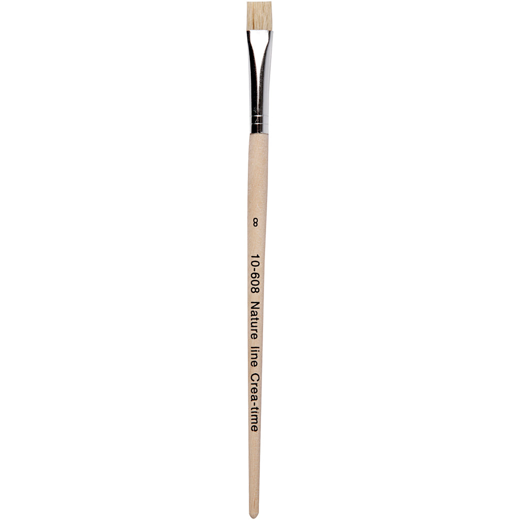Nature Line Brushes, L: 18,5 cm, W: 10 mm, flat, 12 pc