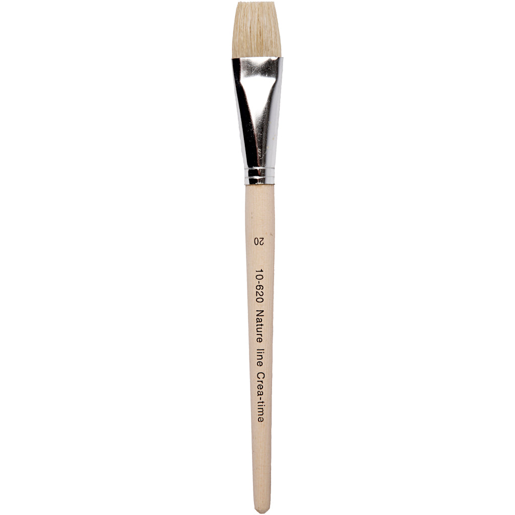 Nature Line Brushes, no. 20, L: 20,5 cm, W: 20 mm, flat, 12 pc