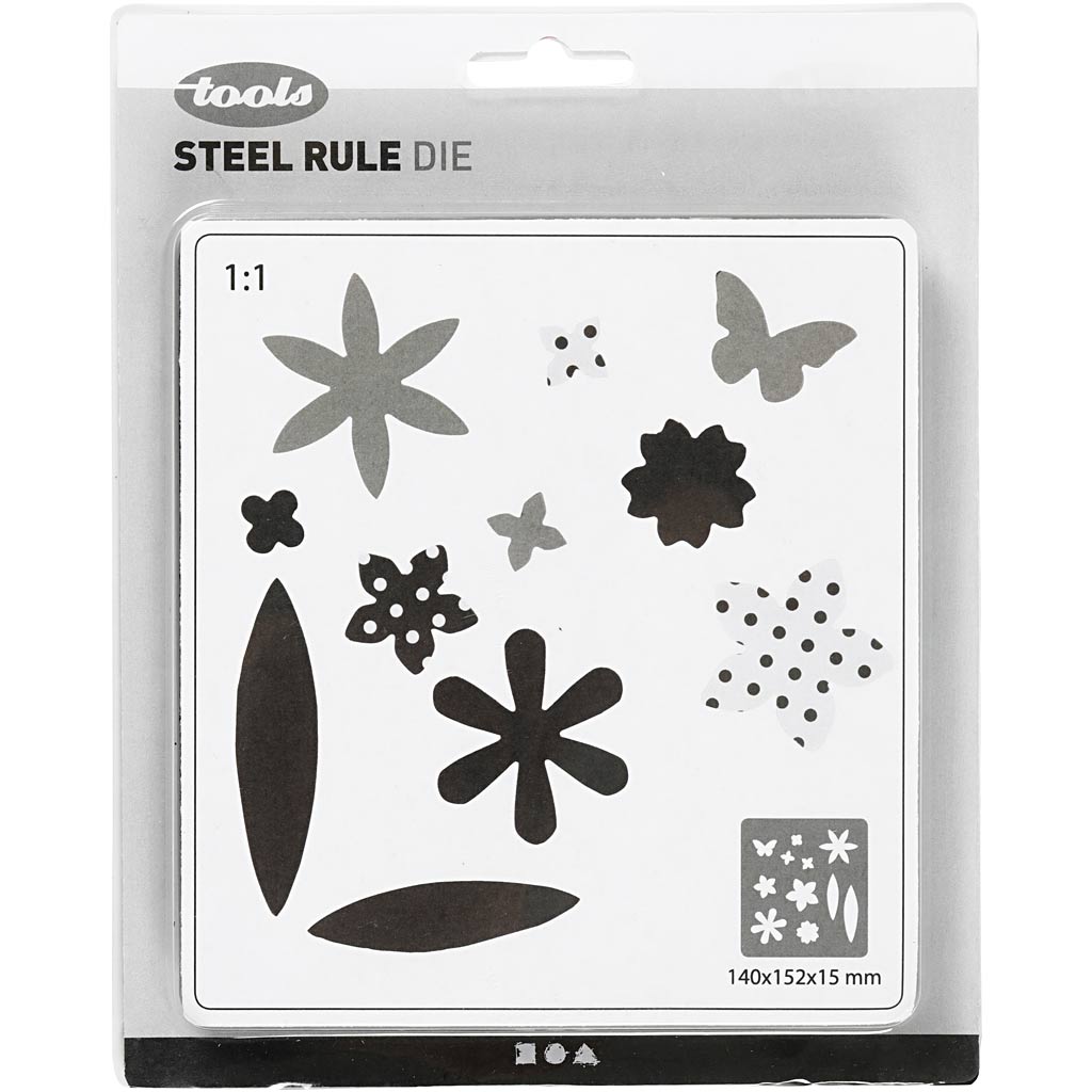 Steel Ruled Die, flowers, size 14x15,25 cm, thickness 15 mm