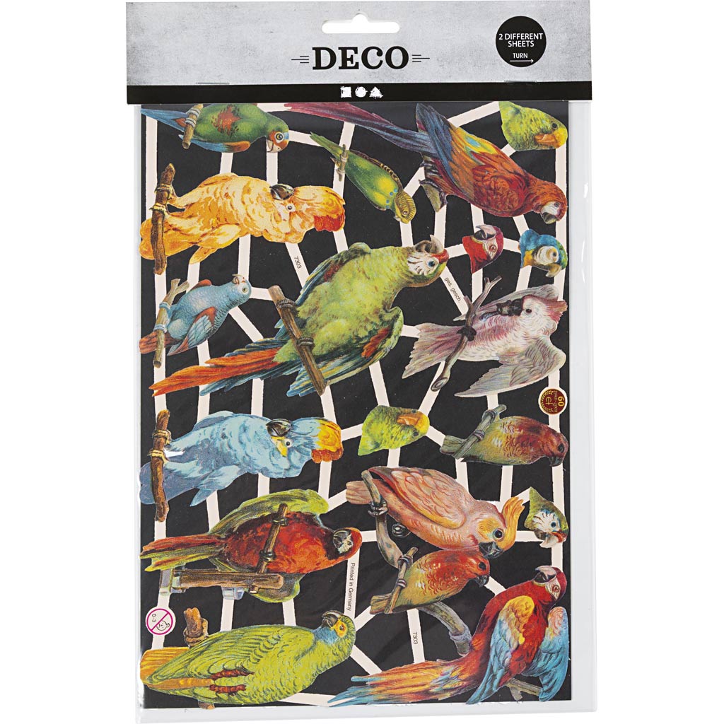 Vintage Die-Cuts, birds, sheet 16,5x23,5 cm, 2 sheet