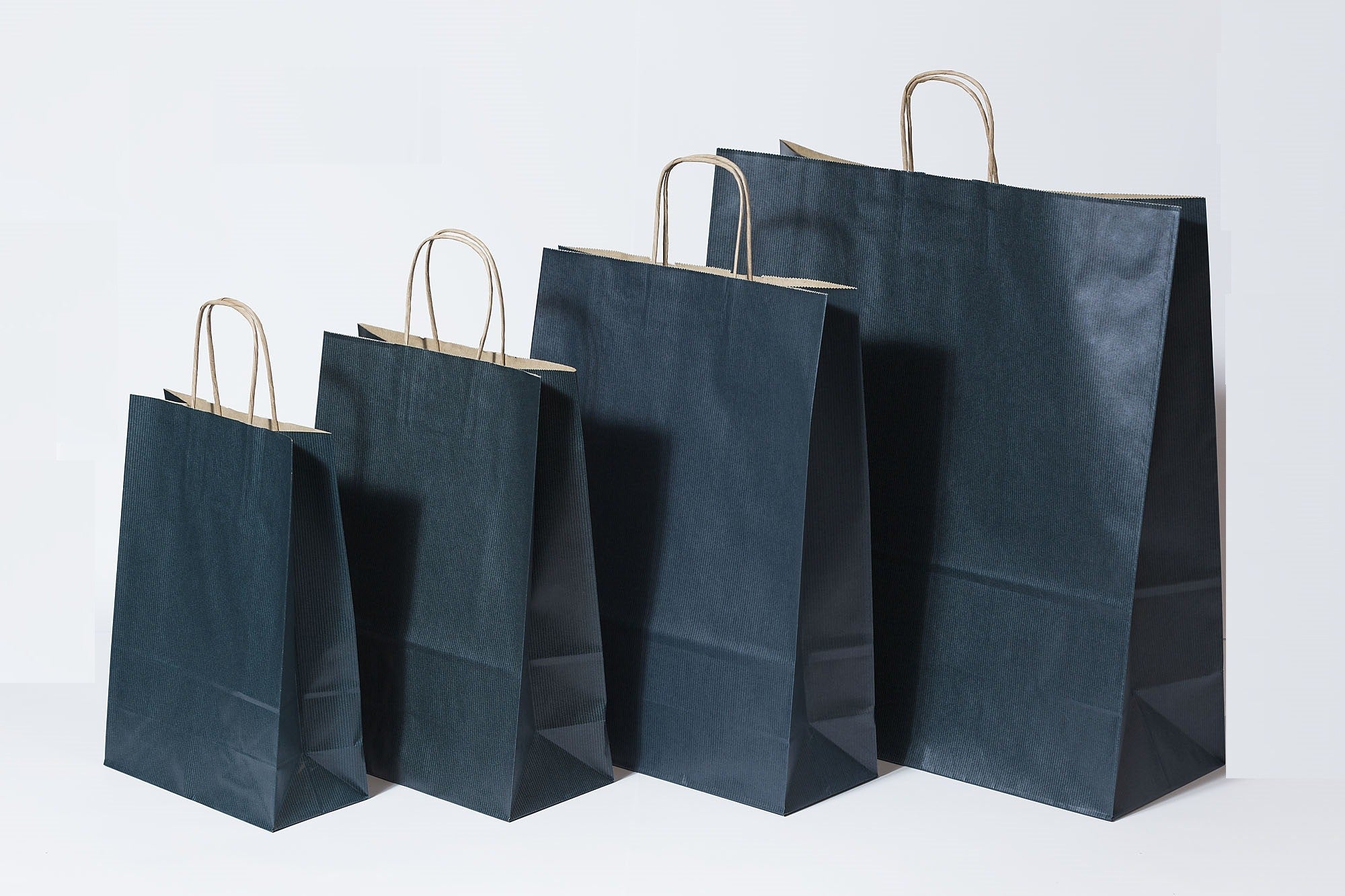 Paper Carrier Bags dark Blue 26+12x35cm Kraft 90 grams