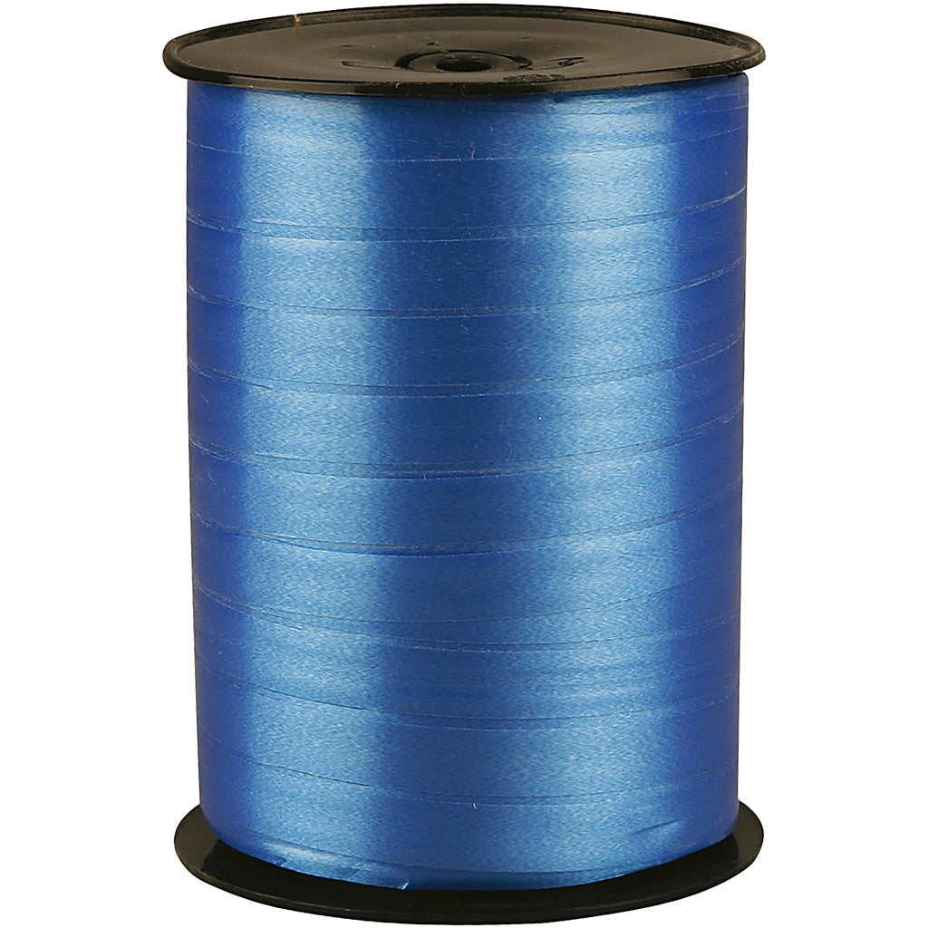 Curling Ribbon, W: 10 mm, glossy, blue, 250 m/ 1 roll