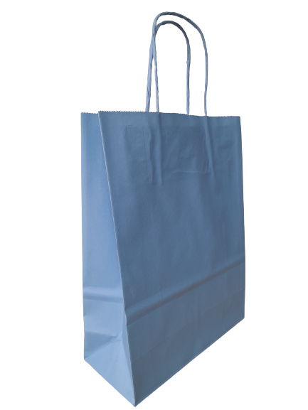 Paper Carrier Bags Pastel Blue 18+8x22cm Kraft 90 grams - 50 pcs