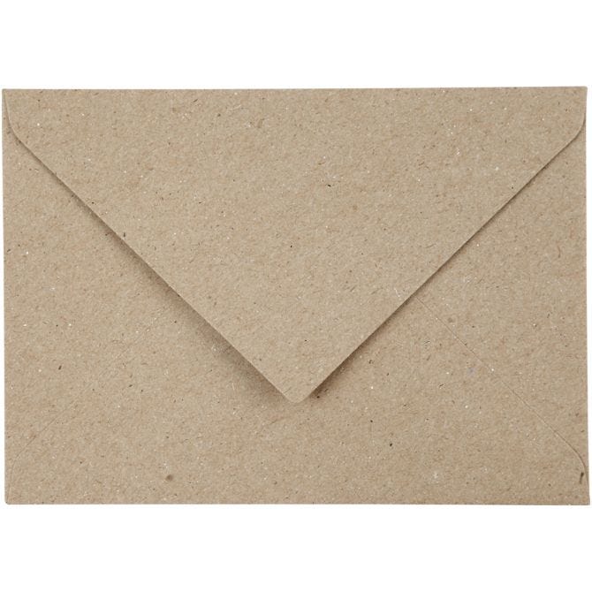 Recycled Envelopes, C6 11.5x16 cm, 120 g, natural, 50pcs
