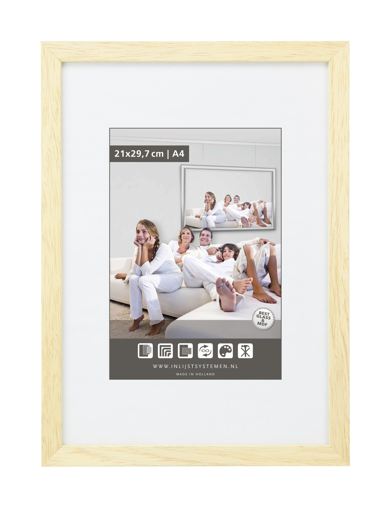 Photo Frame 21x29.7cm M100 Wood not varnished (1 pc)