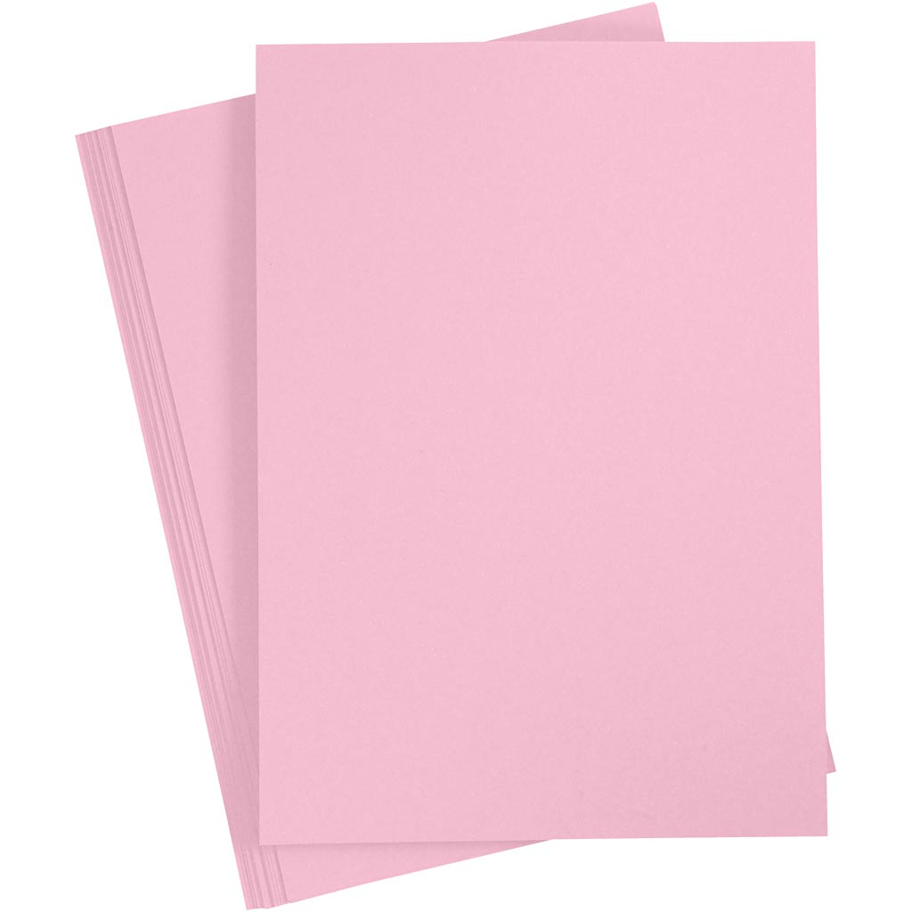 Card, A4, sheet 210x297 mm, 180 g, light pink, 20 sheet