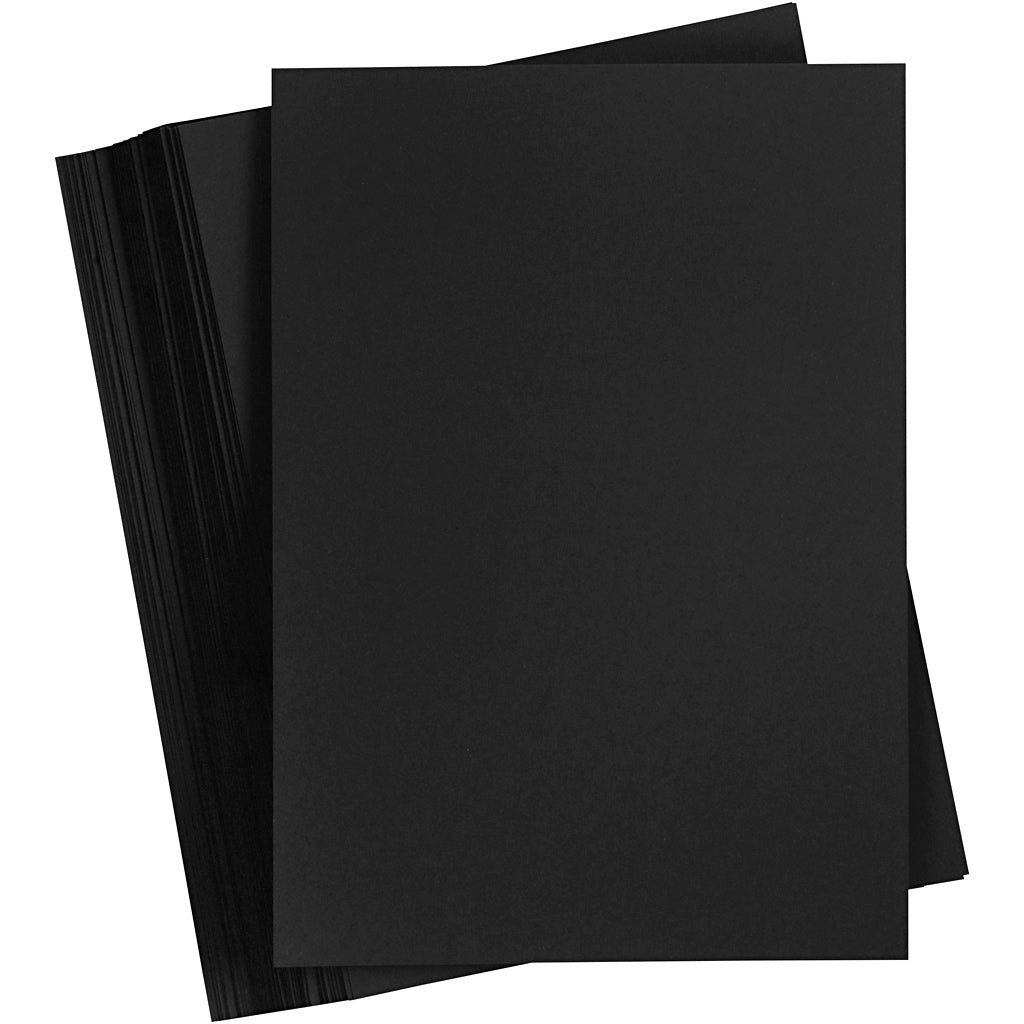 Card, A5, sheet 148x210 mm, 200 g, black, 100 sheet