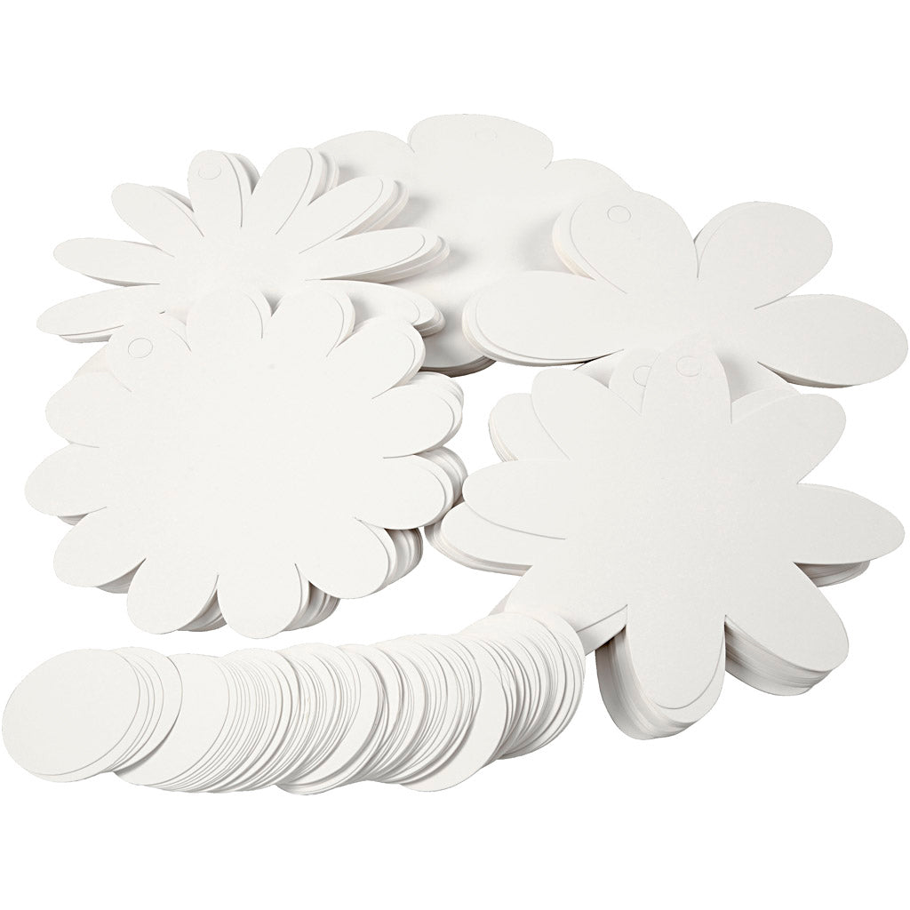 Flowers, dia. 20 cm, 400 g, white, 5x20 pc