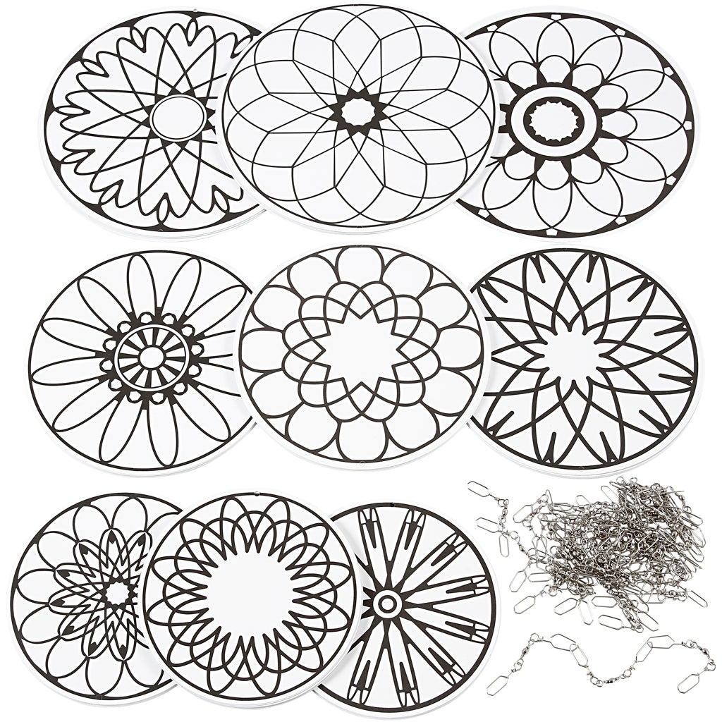 Mobile Ornaments with Motifs, dia. 12+15+18 cm, 300 g, 20 set