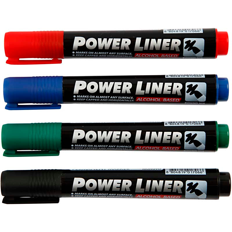 Power Liner, line 1,5-3 mm, black, blue, green, red, 4 pc