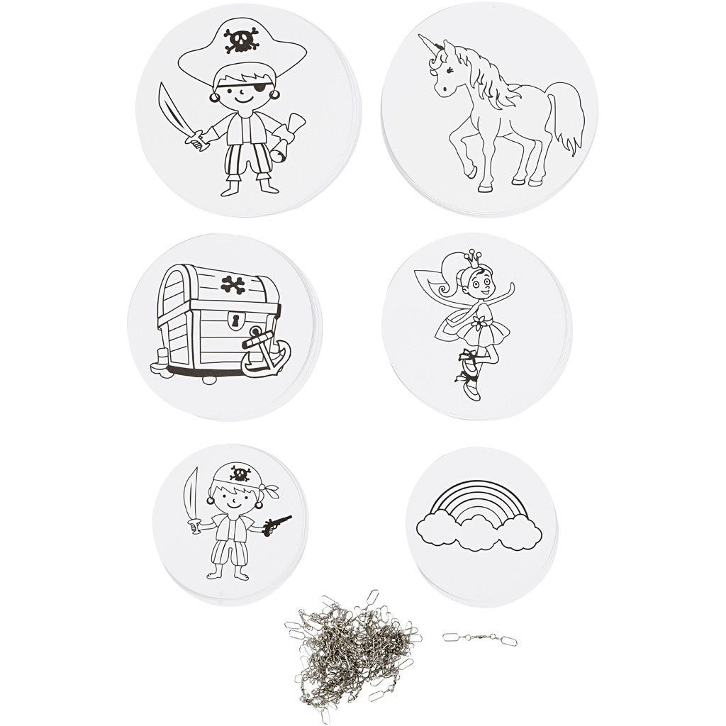 Mobile Ornaments with Motifs, dia. 12+15+18 cm, 300 g, white, 20 set