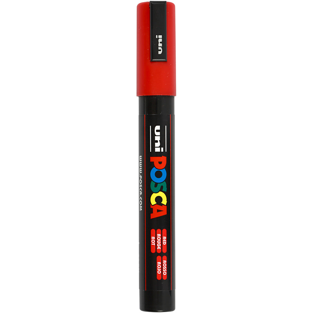 Posca Marker, no. PC-5M, line 2,5 mm, medium, red