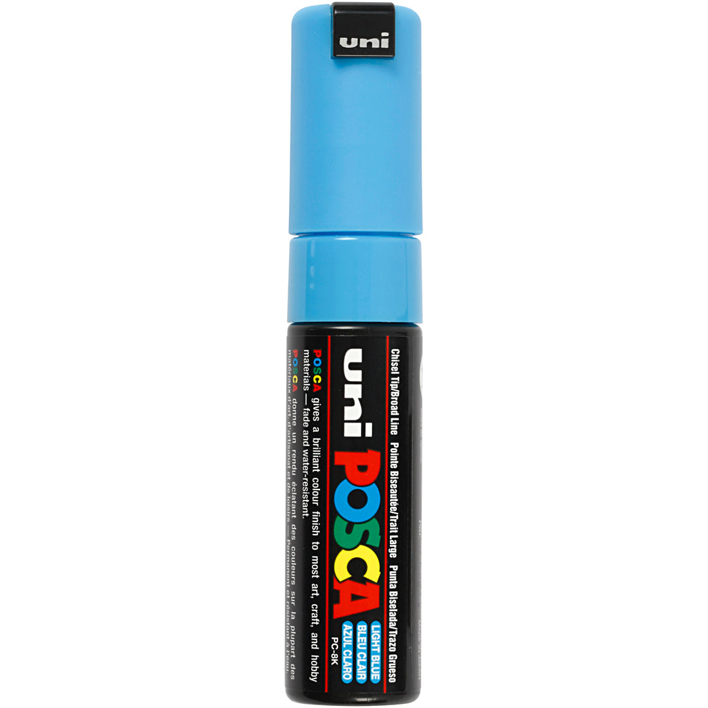 Posca Marker, no. PC-8K, line 8 mm, broad, light blue
