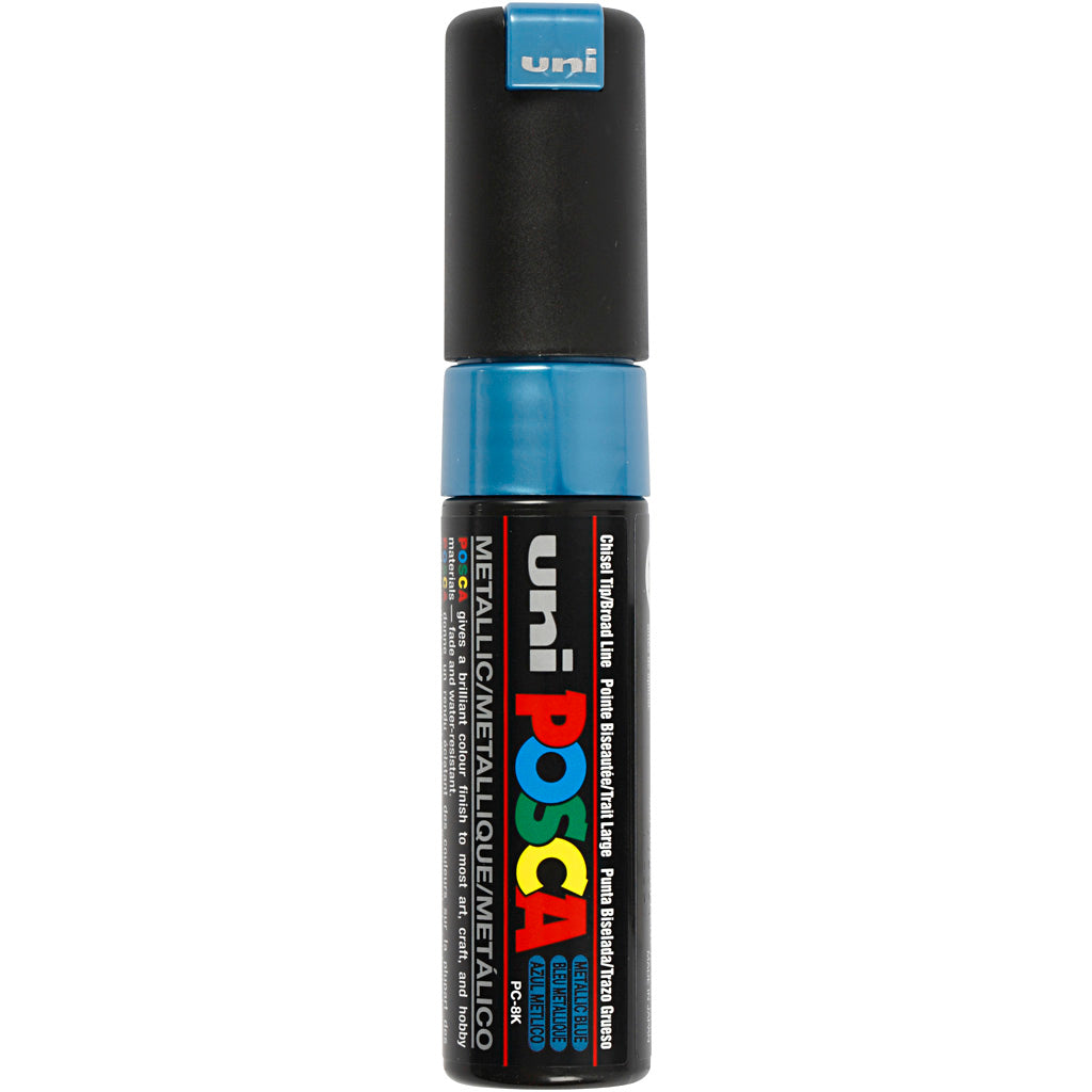 Posca Marker, no. PC-8K, line 8 mm, broad, metallic blue