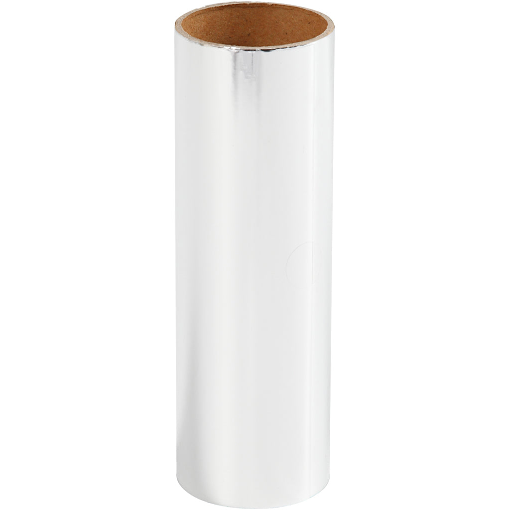 Deco Foil, W: 15,5 cm, thickness 0,02 mm, silver, 50 cm/ 1 roll