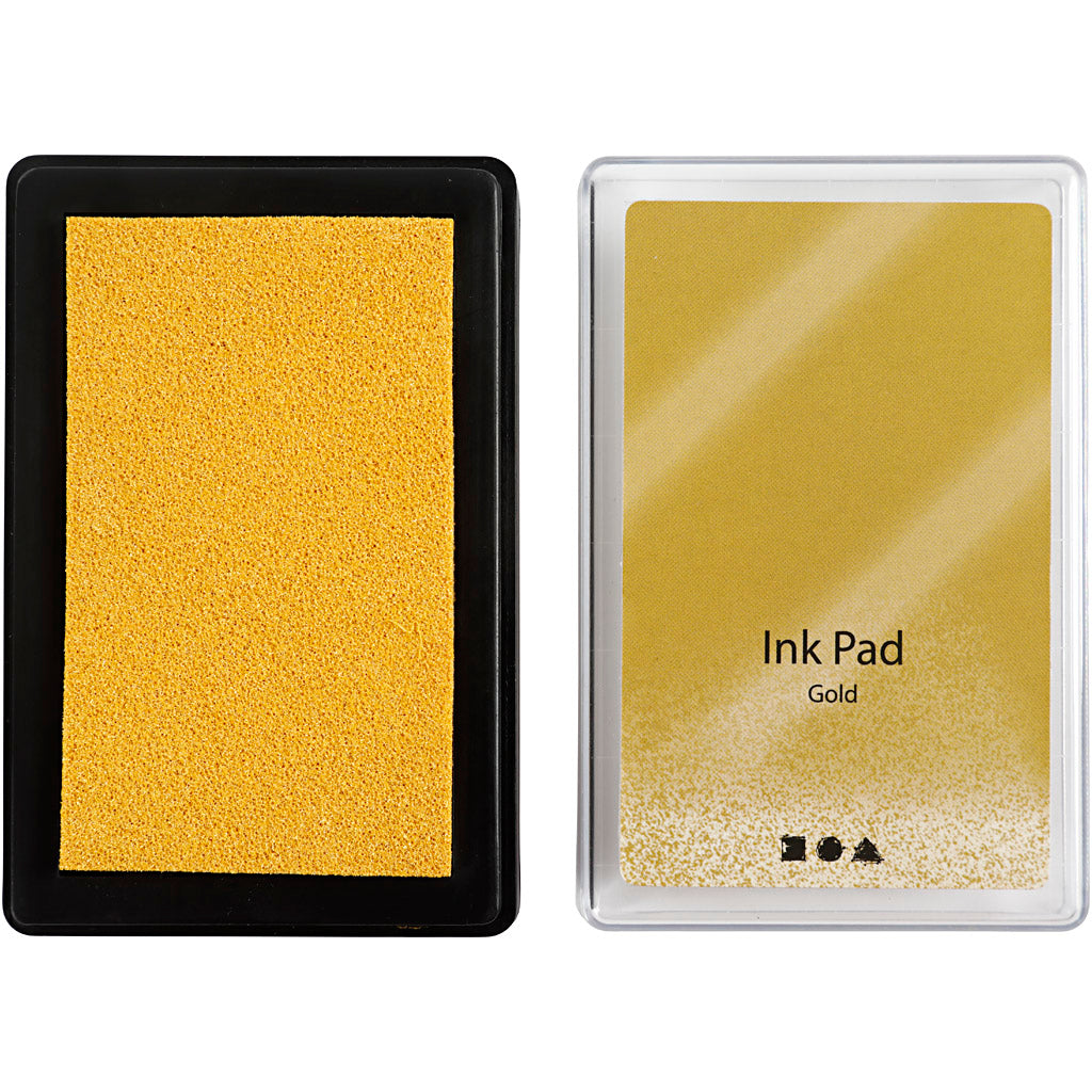 Ink Pad, H: 2 cm, size 9x6 cm, gold