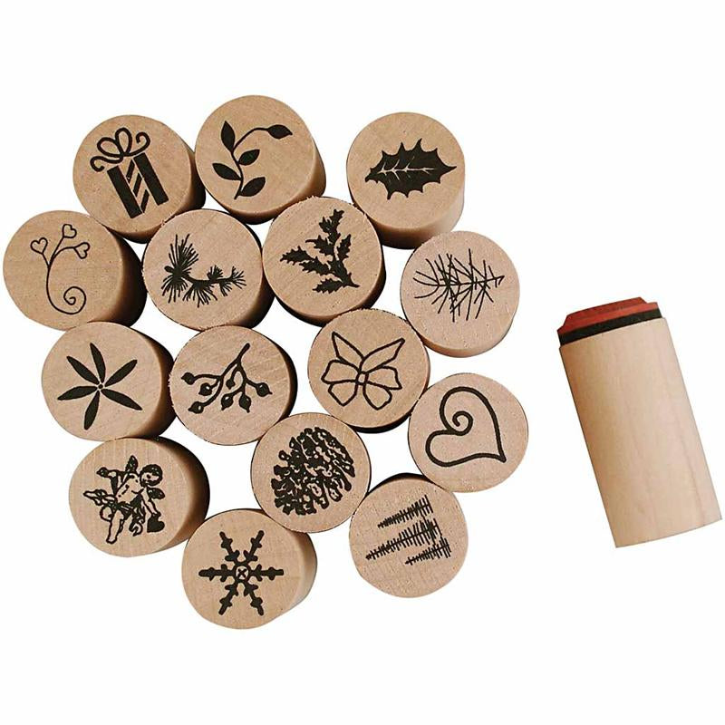 Deco Art Stamps, Christmas, H: 26 mm, dia. 20 mm, 15 pc