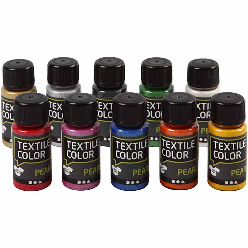 Textile Color, mother of pearl, assorted colours, 10x50 ml