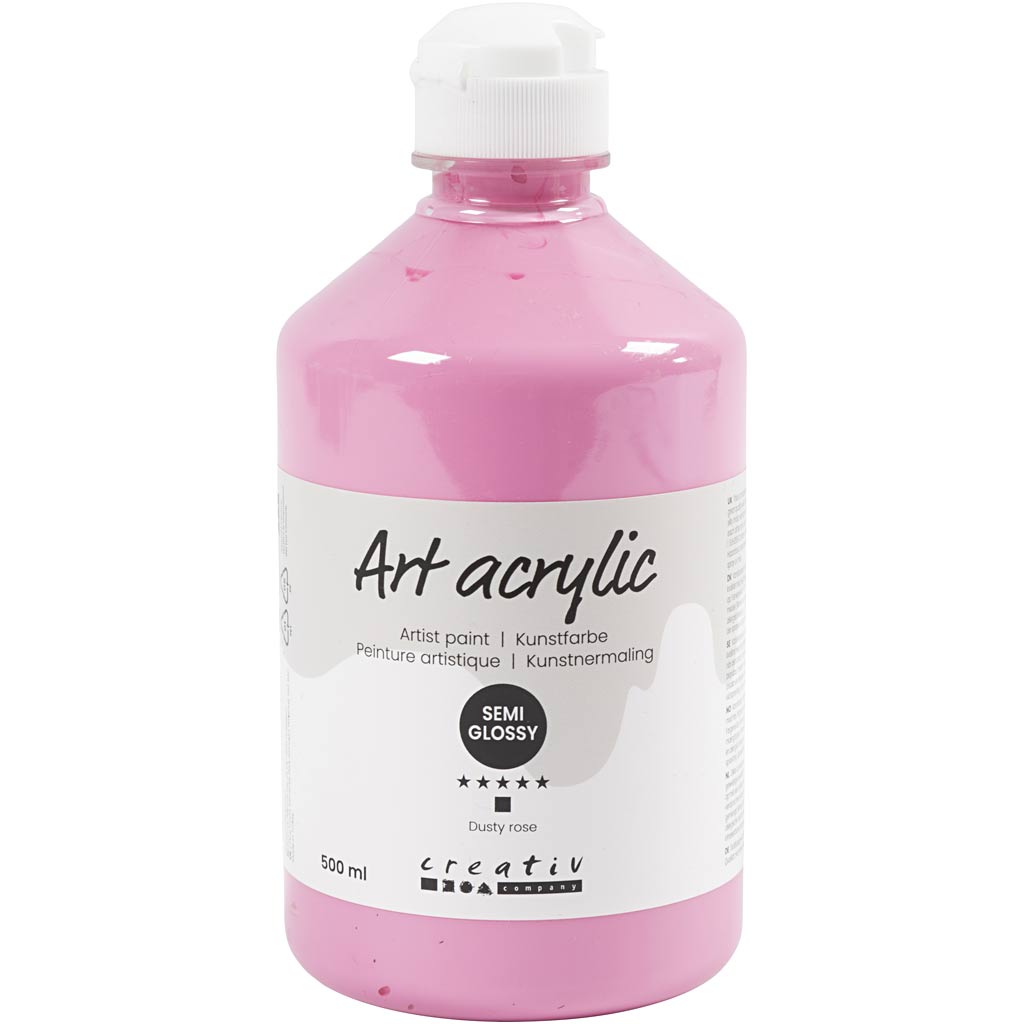 Art Acrylic, semi-glossy, opaque, dusty rose, 500 ml/ 1 bottle