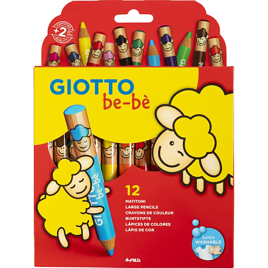 Colouring Pencils, L: 10,5 cm, thickness 13 mm, lead 6 mm, assorted colours, 12 pc