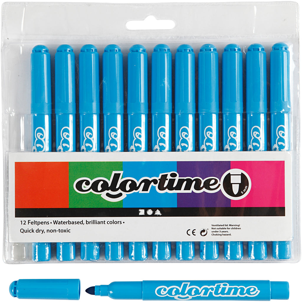 Colortime Markers, line 5 mm, light blue, 12 pc