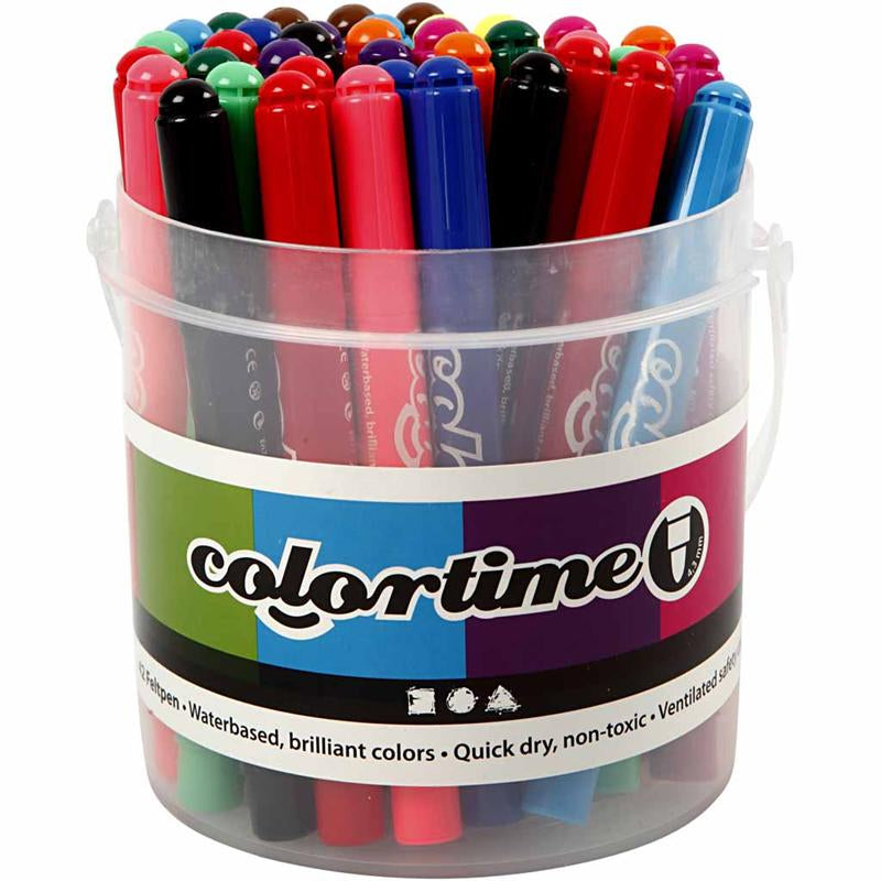 Colortime Markers, line 5 mm, assorted colours, 42 pc