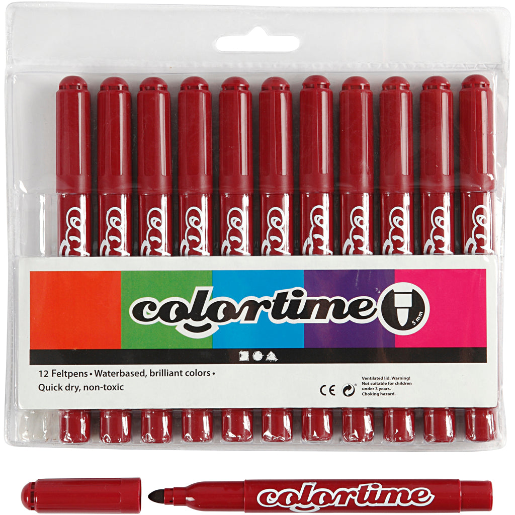 Colortime Markers, line 5 mm, claret, 12 pc