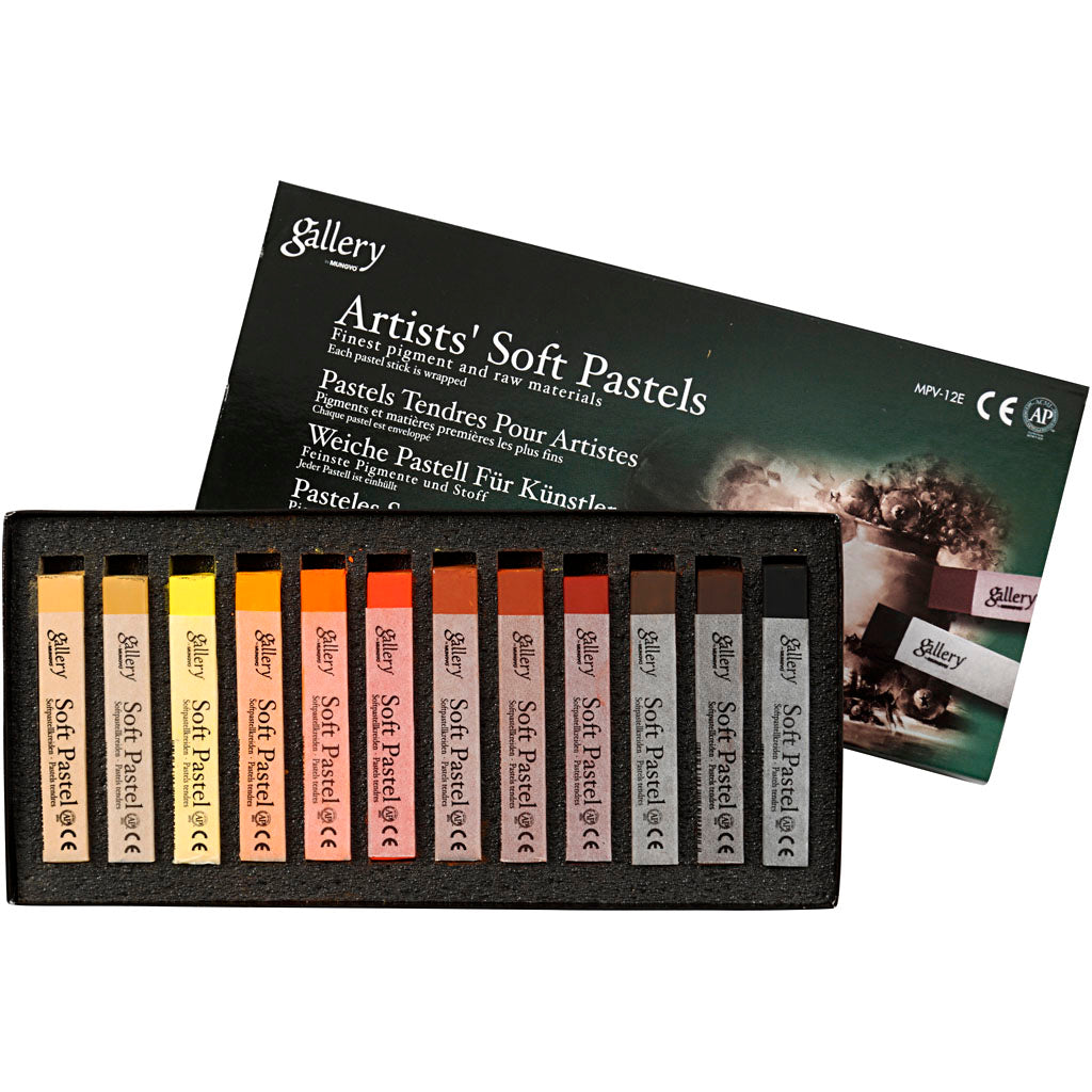 Gallery Soft Pastel Set, L: 6,5 cm, thickness 10 mm, brown harmony, 12 pc