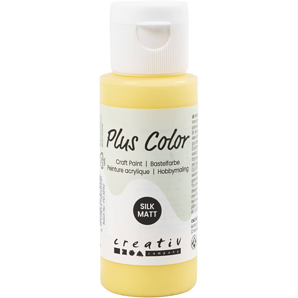 Plus Color Craft Paint, primrose yellow, 60 ml/ 1 bottle