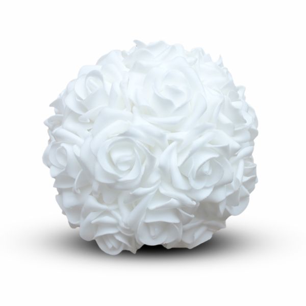 Deco Rose Ball Ø18cm white Foam (1 pc)
