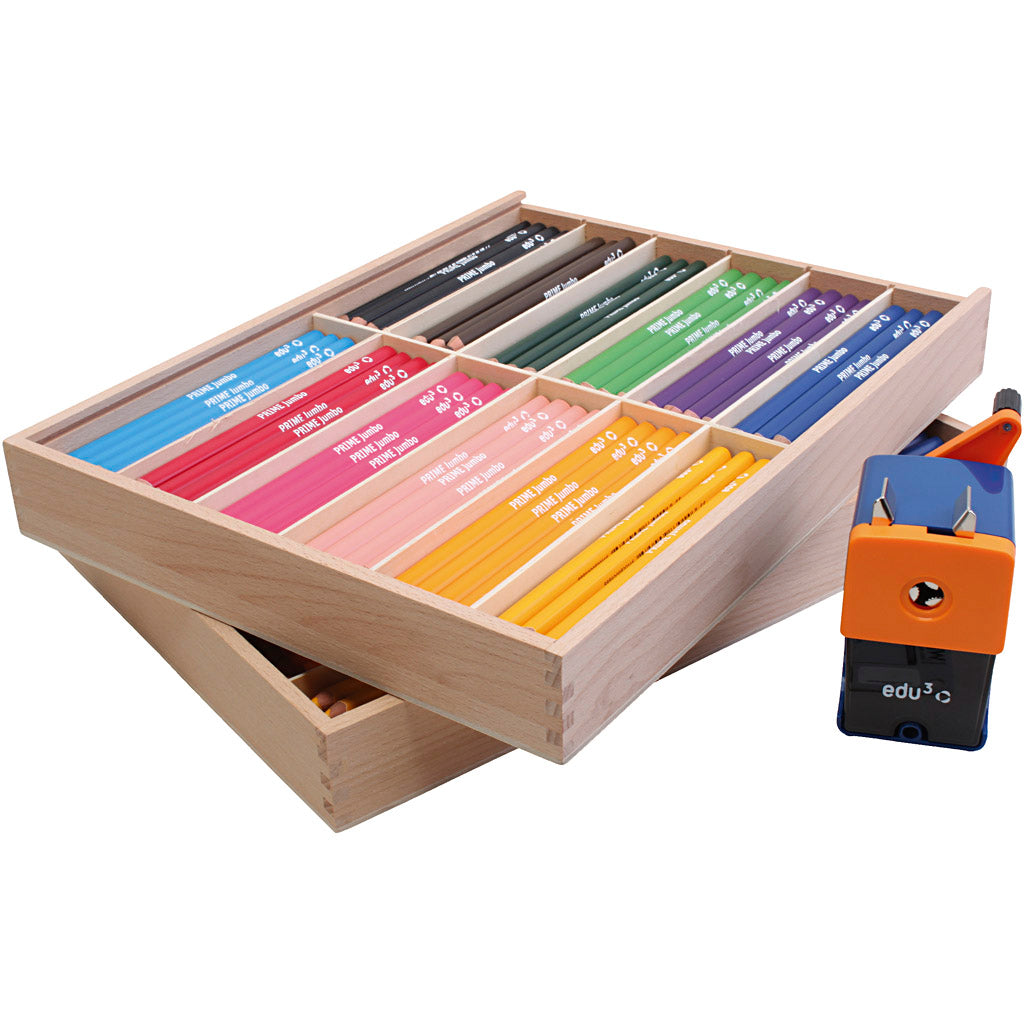 edu Jumbo Coloured Pencils, lead 6,25 mm, assorted colours, 24x12 pc