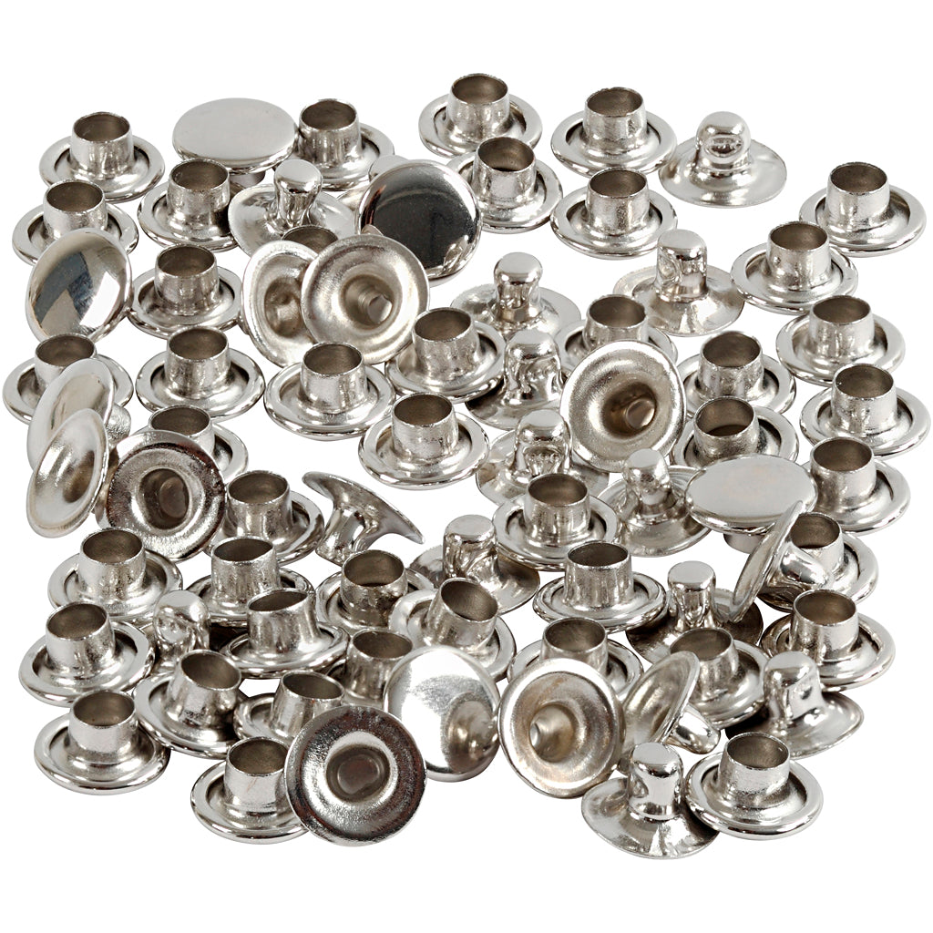 Rivets, dia. 7 mm, silver, 50 pc