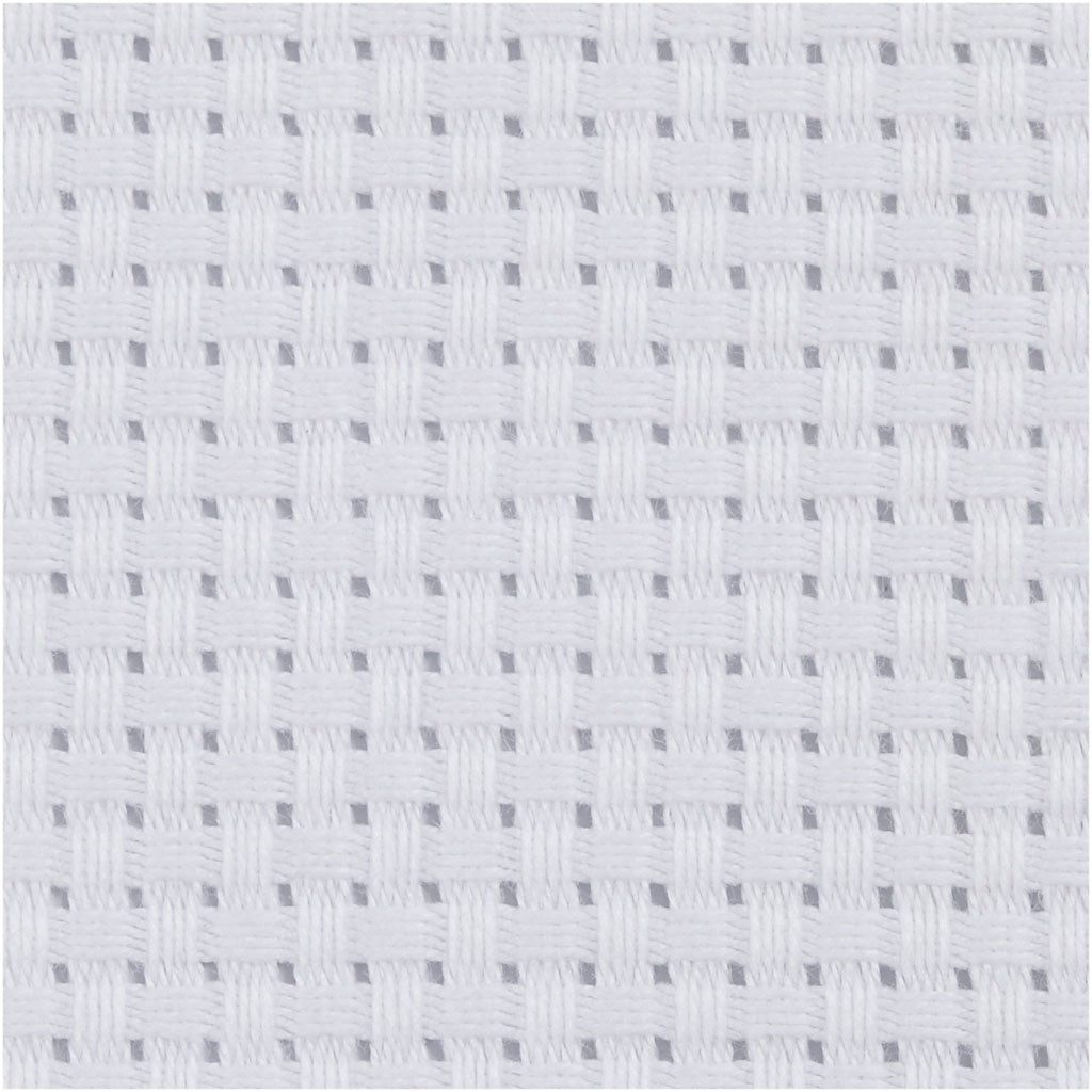 Aida Fabric, size 50x50 cm, 35 squares per 10cm , white
