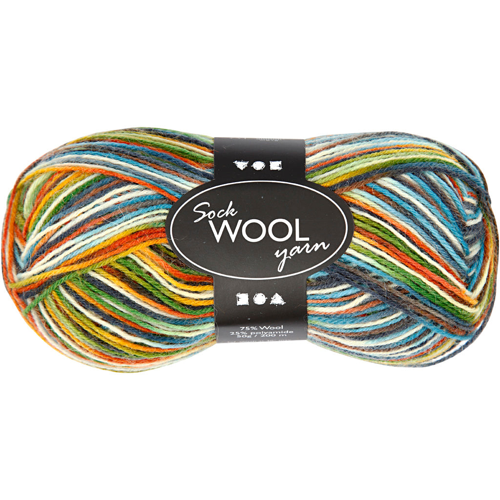 Sock Yarn, L: 200 M, moss green, 50 g/ 1 ball