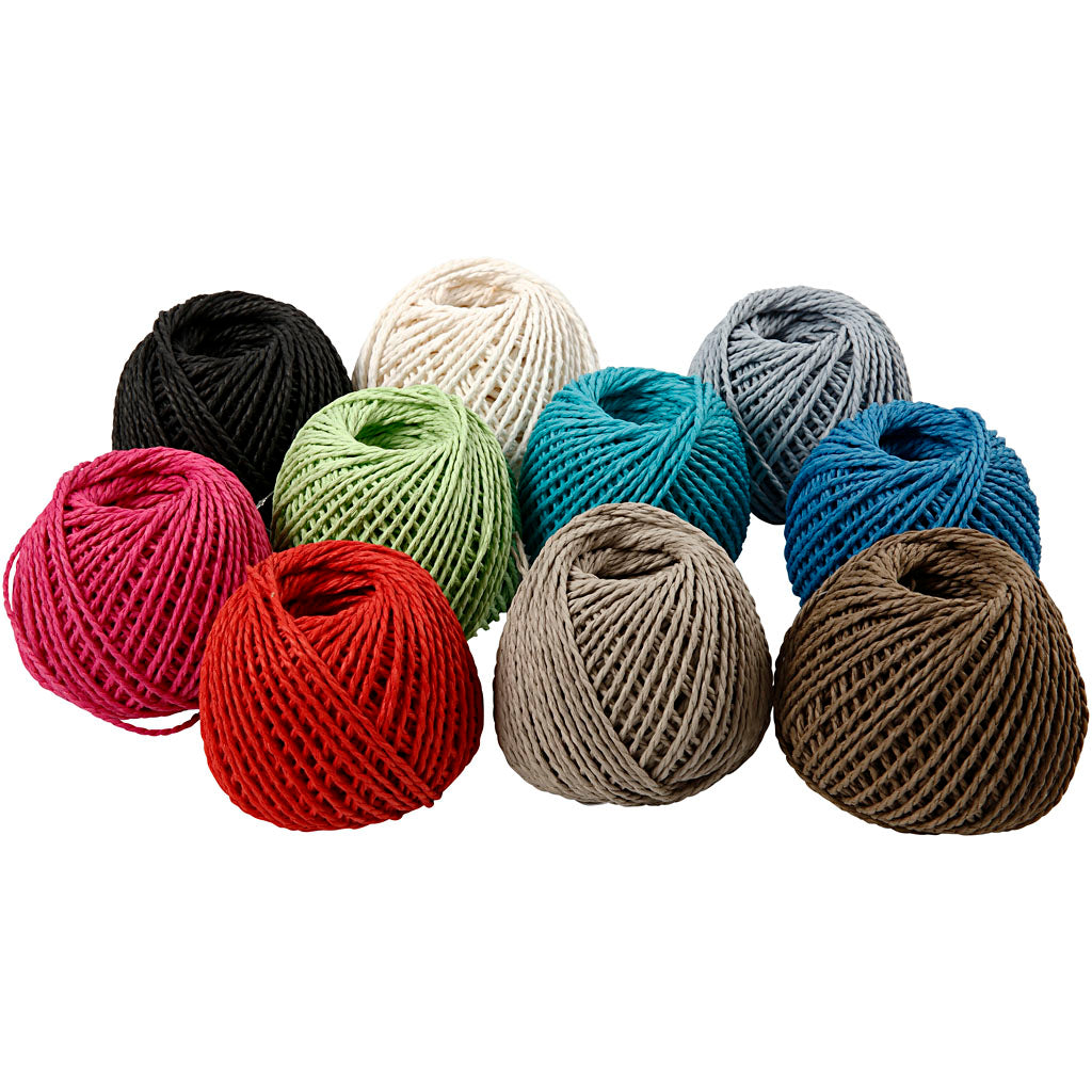 Paper Yarn, thickness 2,5-3 mm, 10x40m, 10x150 g