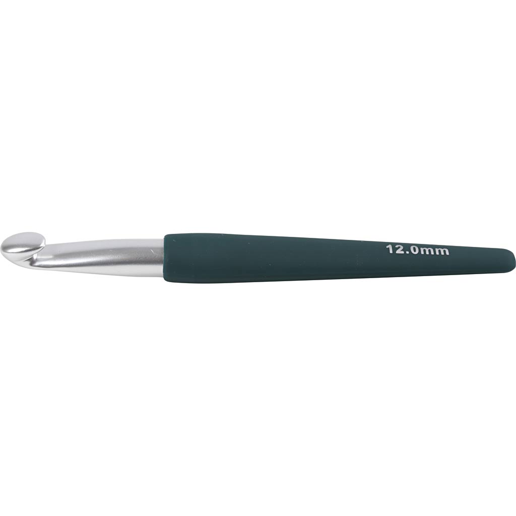 Crochet Hook, no. 12, L: 16 cm, size 12 mm, blue