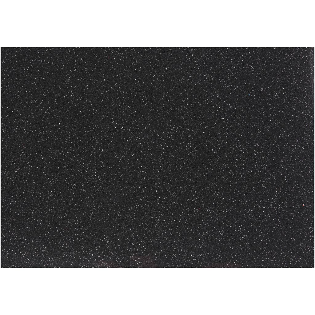 Iron On Foil, A5, sheet 148x210 mm, glitter, black, 1 sheet
