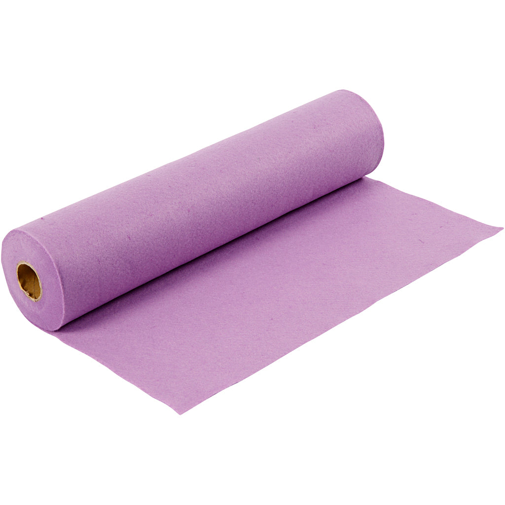 Craft felt, W: 45 cm, thickness 1,5-2 mm, 180-200 g, light lilac, 5 m/ 1 roll