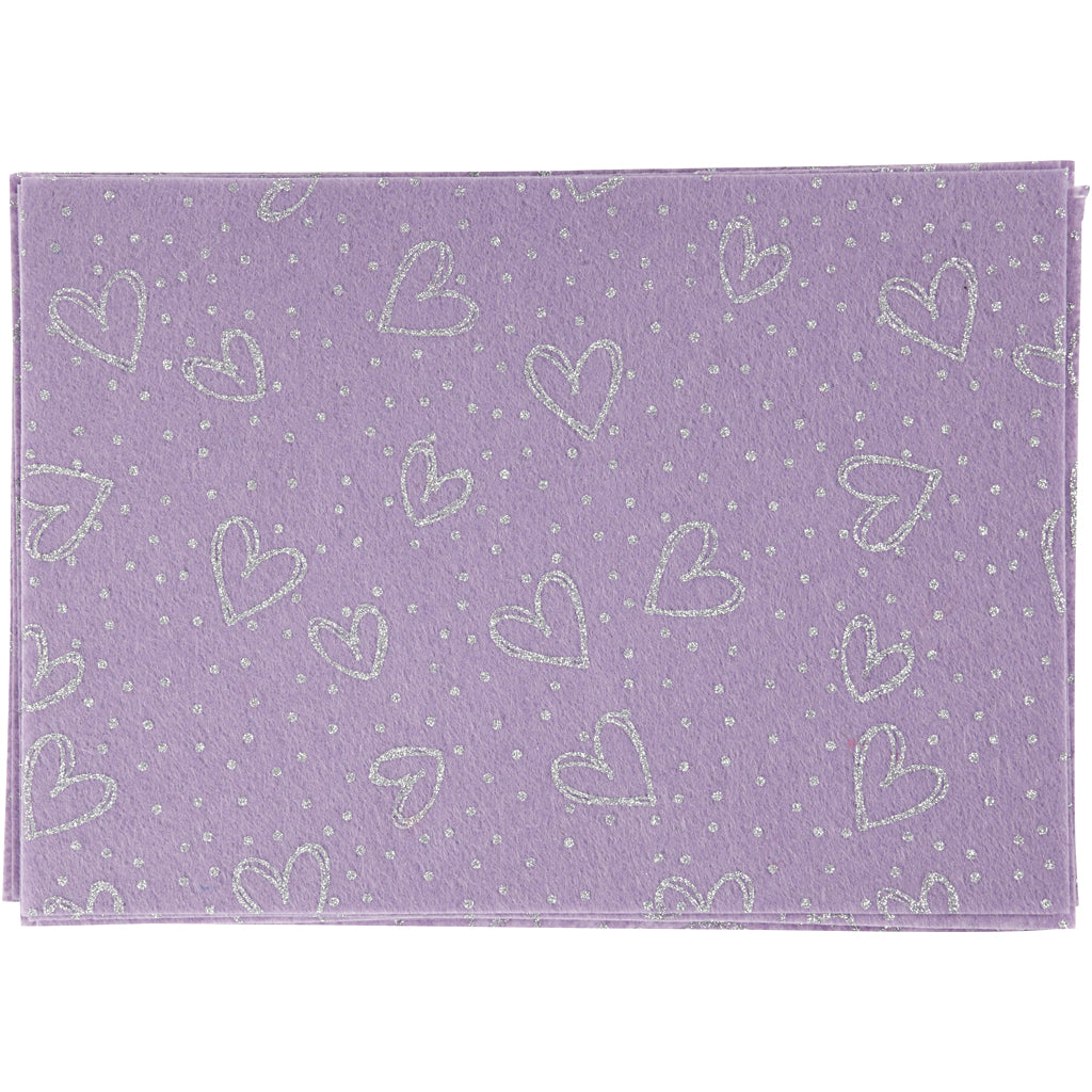 Craft Felt, A4, sheet 210x297 mm, thickness 1,5-2 mm, purple, 10 sheet