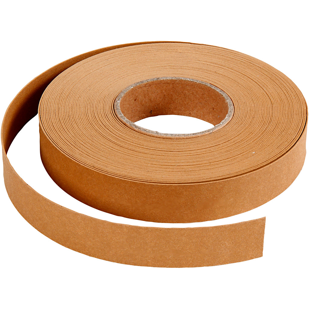 Weaving strips, W: 15 mm, thickness 0,55 mm, light brown, 9.50 m/ 1 roll