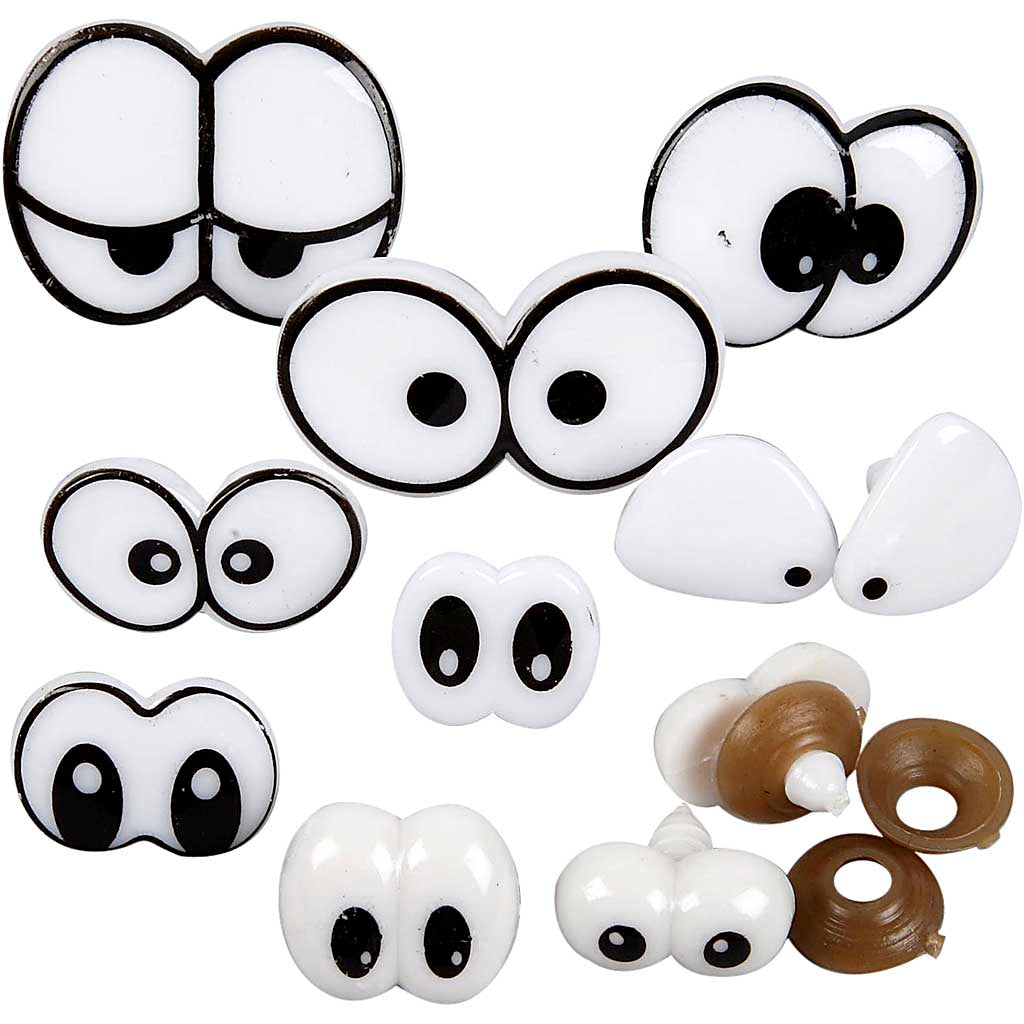 Funny Eyes, size 2-3 cm, 200 asstd.