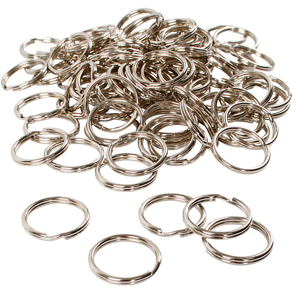 Key rings, dia. 25 mm, 100 pc