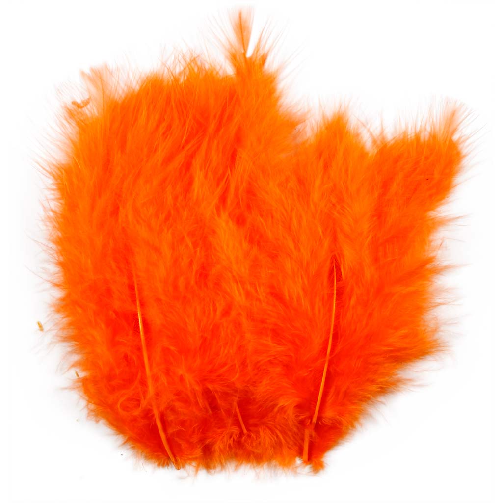 Down, size 5-12 cm, orange, 15 pc