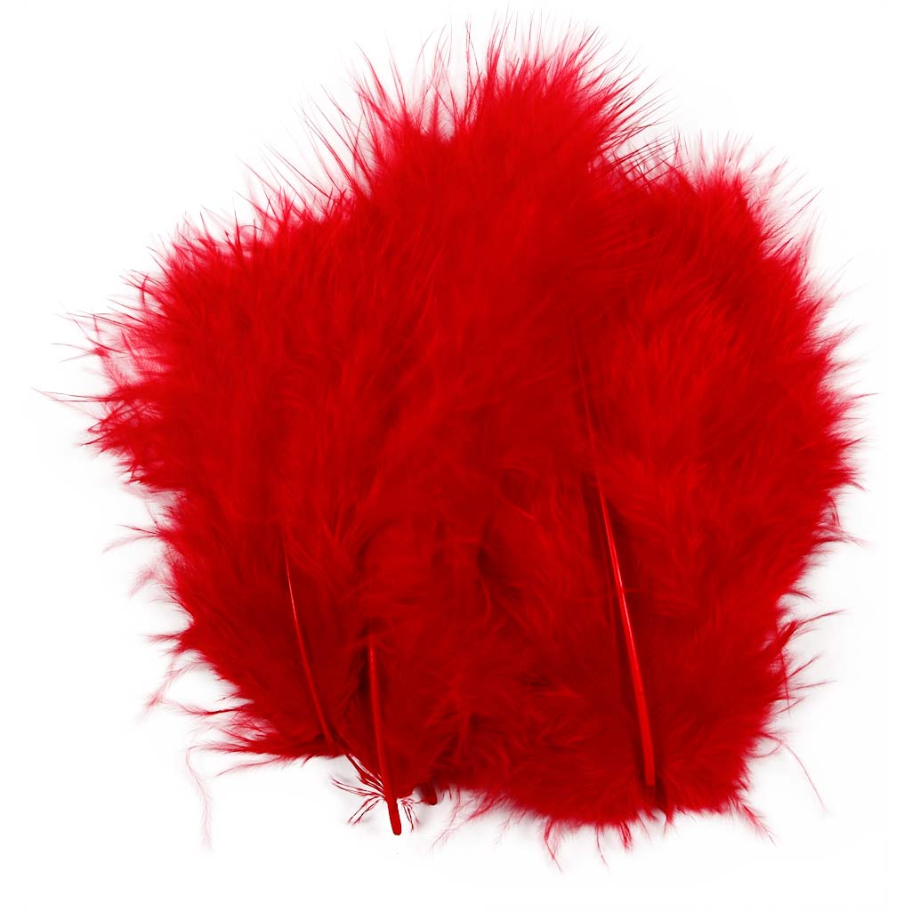 Down, size 5-12 cm, red, 15 pc