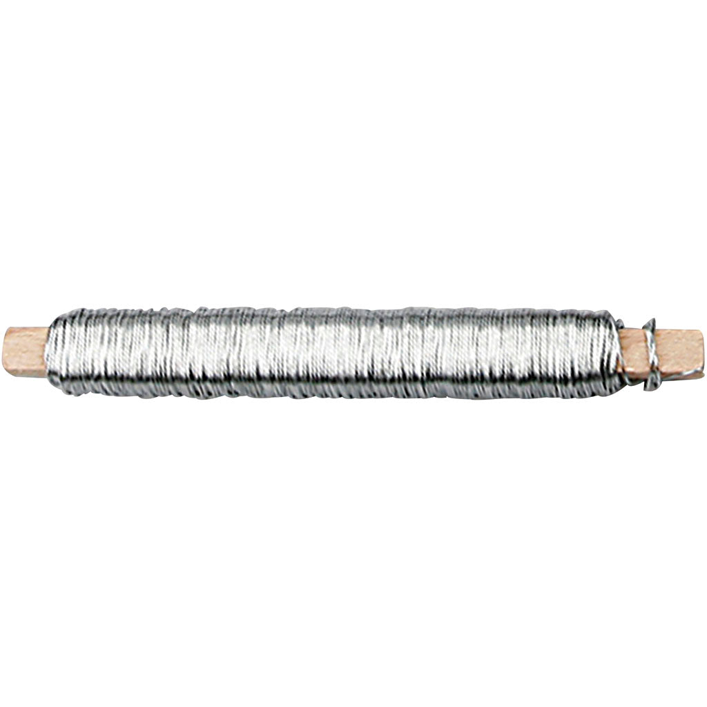 Florist Wire, thickness 0,6 mm, silver, 10x100 g, 10x50 m