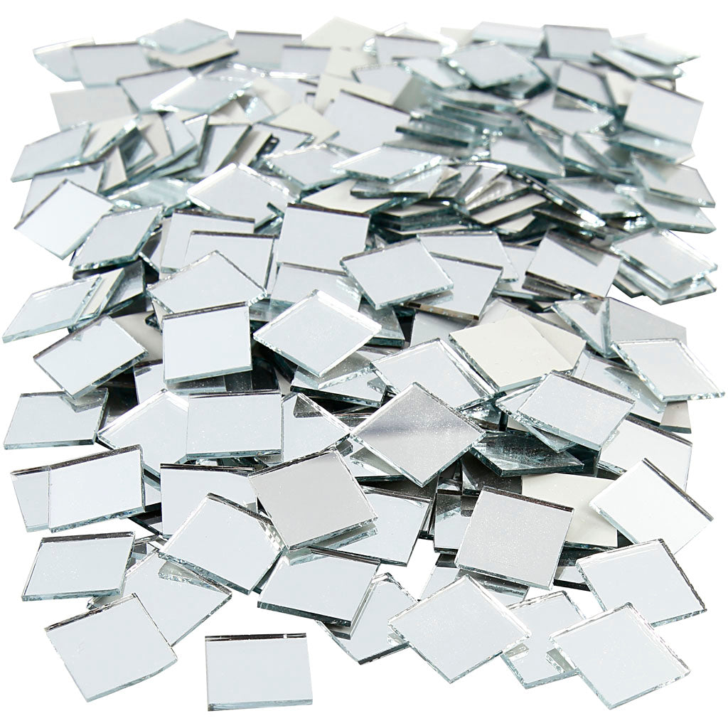 Mirror Mosaic Tiles, size 16x16 mm, thickness 1 mm, 500 pc