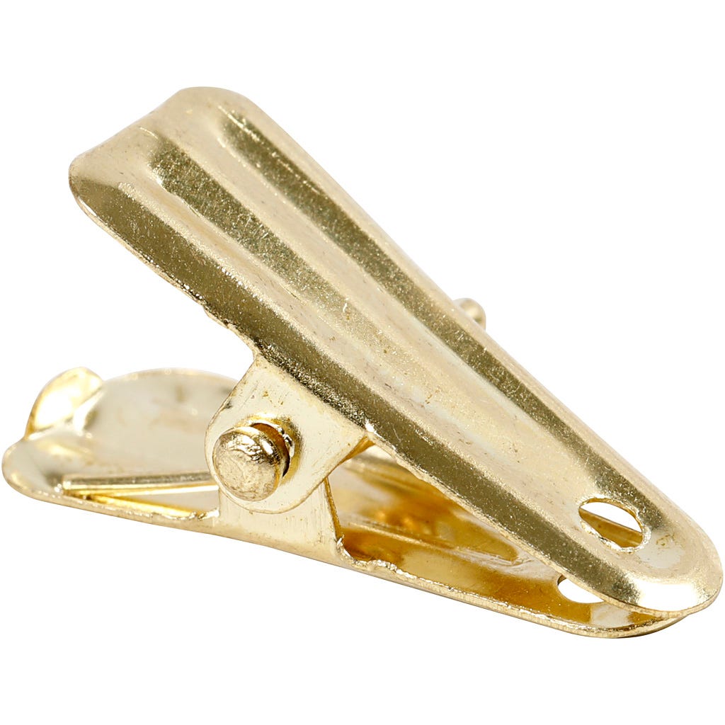 Decorative pegs, L: 27 mm, W: 14 mm, gold, 10 pc