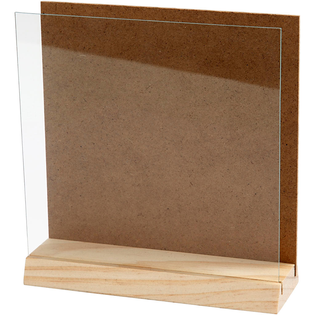 3D Plate with Glass, size 15x15 cm